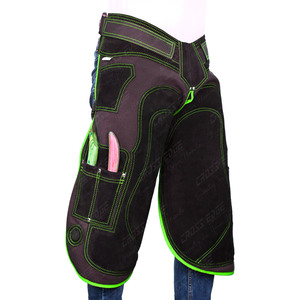 Adjustable farrier chaps horse leather apron with 4 knife pocket & Ergonomic <b>foam</b>-<b>padded</b> Farrier gear apron for horse hoof care - Product Image 4