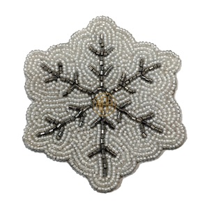 Posavasos de té con cuentas hechas a mano de edición de lujo elegante blanco perla oro Cruz patrón decorativo accesorio de mesa ajustes elegantes - Product Image 2