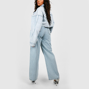 กางเกงยีนส์สตรีทแฟชั่นเอวสูงสำหรับผู้หญิงเสื้อผ้าออกใหม่สีตามสั่ง - Product Image 6