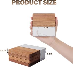 Classic Square <b>Ceramic</b> <b>Coasters</b> Set of 4 Reusable Eco-Friendly Drink <b>Coasters</b> 4 Inches Diameter 0.4 Inches Thick - Product Image 3