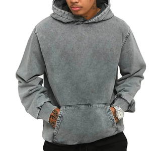 Fabricante de Sudaderas con Capucha Bordadas Impermeables de Marca Privada, Personalizadas en Poliéster/Algodón/Felpa, Estilo Vintage, Lavado Ácido - Product Image 1