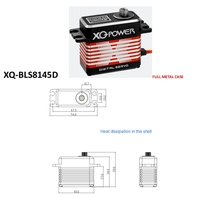 XQ-Power XQ-BIS8145D Servomoteur sans balais étanche IP67 0,106 sec à engrenages métalliques, couple élevé 45 kg pour voitures et bateaux RC 1/8