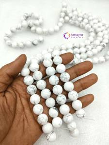 Pierre précieuse Howlite 8 mm perle brin perles pierre naturelle gros Agate perles brins acheter en ligne auprès d'Amayra cristaux exportations Inde - Product Image 4