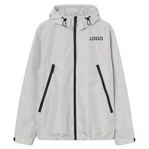 Chaqueta Cortavientos con Cremallera y Logotipo Personalizado para Hombre, Estilo Urbano, Impermeable, de Nailon, Poliéster y Lona para Deportes al Aire Libre, Servicio OEM - Product Image 4