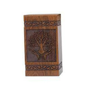 Urnes funéraires en bois de style américain moderne, très vendues, faites à la main avec logo personnalisé pour homme et femme adultes à bas prix - Product Image 3
