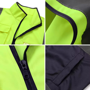 Chaleco de trabajo con múltiples bolsillos Cremallera frontal Hi Vis Ropa DE TRABAJO Construcción de dos tonos Chaleco de seguridad para el trabajo Uniforme - Product Image 2