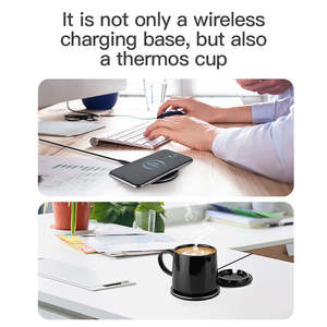 Smart Gift 55C Thermostatic <b>Mug</b> <b>Warmer</b> with 350ml Ceramic <b>Mug</b> & Overheating Protection <b>Carafe</b> & <b>Mug</b> <b>Warmers</b> Wireless Charger - Product Image 2