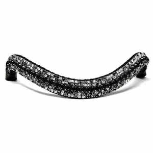 Bande de sourcils de cheval en cuir de qualité supérieure avec cristaux de rivet Diamante Design élégant Bling Idéal pour l'équitation et les spectacles équestres - Product Image 6