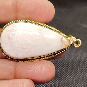 จี้สร้อยคออัญมณีสโคเลคไซต์สีชมพูธรรมชาติของผู้หญิง - Product Image 1