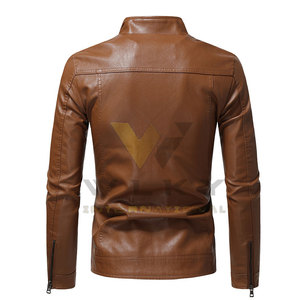 Veste d'hiver tendance pour homme en cuir véritable, doublure douce, respirante, écologique, col mandarin, pour le streetwear et les tenues quotidiennes - Product Image 2