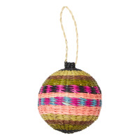 Boule de décoration en rotin, cercles en herbe de mer, boule de noël, design moderne pour arbre de noël, décoration de noël faite à la main, vente en gros