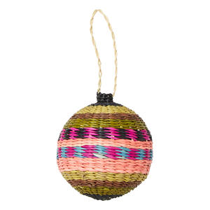 Boule de décoration en rotin, cercles en herbe de mer, boule de noël, design moderne pour arbre de noël, décoration de noël faite à la main, vente en gros - Product Image 4