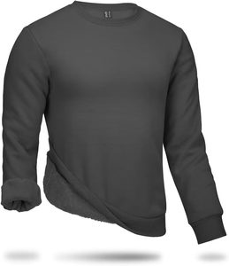 Men's Casual Warm Fleece Pullover Sweatshirt Comfortable Long Sleeve Crewneck Winter Wear Hoodies & Sweatshirts - Product Image 5