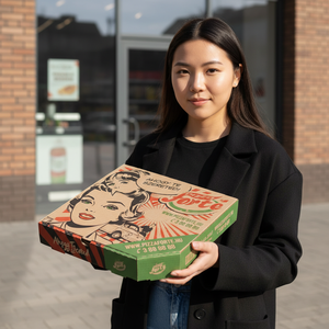 Oil Resistant Eco-Friendly Kraft Paper <b>Pizza</b> <b>Box</b> Microwave Safe Corrugated Food Packaging for Hot & Cheesy <b>Pizzas</b> - Product Image 6