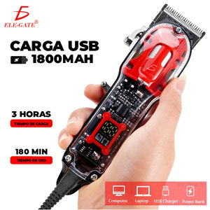 Máquina Profesional para Cortar y Recortar el Cabello para Hombres, Ajustable, Recargable, Cuchilla de Acero Inoxidable, Batería USB, Enchufe Estadounidense - Product Image 4
