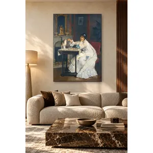 Fida Victor Gilbert Tea Time with the Cat <b>Canvas</b> Print - Product Image 2
