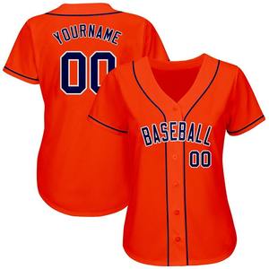 Camiseta de Béisbol Personalizada, Transpirable, Estampada en Naranja, Azul Marino y Blanco, Talla Grande, Auténtica - Product Image 2