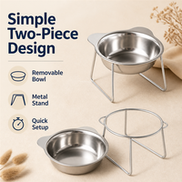 Supports surélevés en acier inoxydable pour gamelles de chat : hauteur confortable pour manger et maintien des zones d'alimentation plus propres