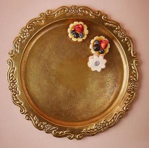 Wedding table metal charger plates with handcrafted detailing and traditional vintage <b>aesthetic</b> appeal - Product Image 5