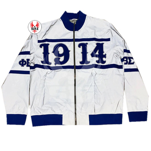 Phi Beta Sigma <b>Reflective</b> Bomber <b>Jacket</b> Fraternity <b>Men</b> Satin <b>Jacket</b> | Fraternity Embroidered <b>Men</b> Satin <b>Jacket</b> Custom Lining - Product Image 1