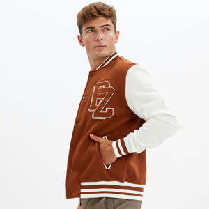 Chaqueta Varsity de Primavera para Hombre, Corte Ajustado Informal, Impermeable, Transpirable, Resistente al Viento, Logotipo Frontal, Poliéster/Algodón - Product Image 3