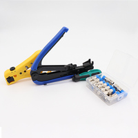 Kit de crimpadora de cable coaxial ajustable personalizable OEM RG6 RG59 RG11 conectores de compresión accesorios de conectores industriales