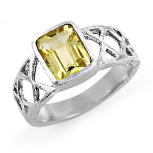 Anillo de Plata 925 con Cristal y Piedra Preciosa de Citrino para Mujer - Product Image 2