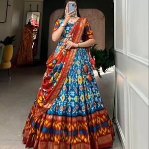 Lehenga choli โดย fabzone พิมพ์ลายผ้า tussar Silk patola ล่าสุด - Product Image 1