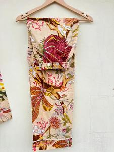 Traje de noche de algodón 100% hecho a mano indio, ropa de dormir informal elegante con estampado Floral para paseos matutinos de primavera, Popelina de verano y otoño - Product Image 3