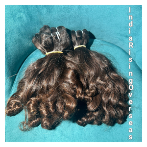 Mechones de Cabello Indio con Ondas Elásticas y Textura Natural, Cabello Virgen de Templo, Doble Trama, Cabello Humano Sin Procesar: no es un modelo permanente - Product Image 2