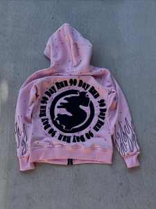 US Free Tax Manufacturer High Quality Unisex <b>Zip</b> <b>up</b> 100% Cotton Distressed Embroidery Patch Lace <b>Cropped</b> <b>Hoodie</b> for mens - Product Image 6