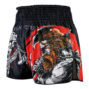 The Barbarian Muay Thai Boxing Shorts Corte alto Estilo retro Diseño personalizado Satén sedoso Muay Thai Shorts - Product Image 3