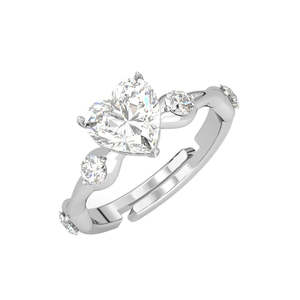 Anillos de Plata de Ley 925 de Primera Calidad para Mujer, Diseño Geométrico con Diamantes, Baño de Rodio, Estilo Romántico - Product Image 1