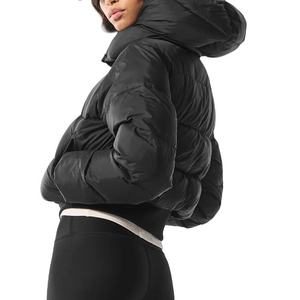 Faible MOQ 5 pièces Vente en gros OEM Manteaux d'hiver épais et chauds pour femme en satin de coton et nylon respirant, écologiques - Product Image 6