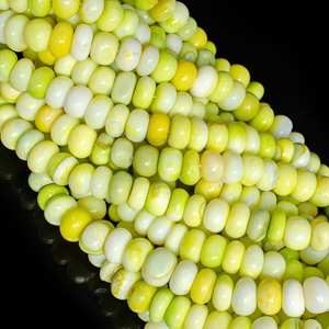 Perles de rondelle lisse d'opale vert clair naturel 7-8mm perles de pierre d'opale en vrac pour la fabrication de bijoux au prix de gros - Product Image 4