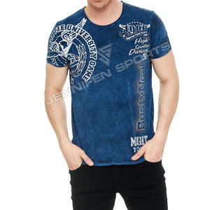 T-shirt décontracté pour homme, 100 % coton, léger et respirant, avec impression numérique et logo personnalisé de votre marque, effet délavé à l'acide, vente en gros - Product Image 5