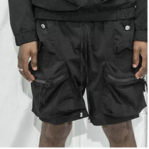 Pantalones cortos de golf de poliéster 100% de alta calidad, pantalones cortos de entrenamiento de secado rápido para hombres, cómodos bolsillos estampados elásticos para la playa - Product Image 1