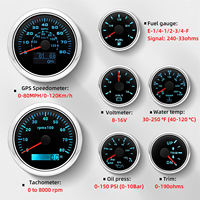 Kit Speedometer Tachometer GPS Kapal Laut Otomatis 7 Warna Trim Voltmeter Tekanan Oli Level Bahan Bakar Air Baru untuk Inboard