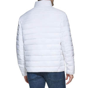 Lightweight <b>White</b> <b>Men</b> Quilted <b>Puffer</b> <b>Jacket</b> with Zipper Closure Stand Collar Waterproof Winter Coat for Outdoor Cold Weather - Product Image 3
