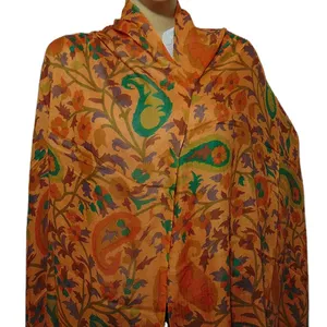 Foulard en soie imprimé conceptions personnalisées imprimé cachemire indien pur moyen foulard en soie Wrap femmes