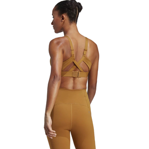 Venta al por mayor hecho de fábrica mujeres marrón Spandex Material acolchado de alto impacto Racer Back Sujetador deportivo para la venta con logotipo personalizado a granel - Product Image 2