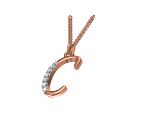 Elegante letra inicial 14K colgante C-alfabeto colgante collar para mujer elegante letra chapada en oro encanto regalo perfecto para ella - Product Image 2