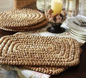 Natural Water Hyacinth <b>Place</b> <b>Mats</b>, Boho Wicker Placemats, Table <b>Mats</b> For Dining Table - Product Image 4