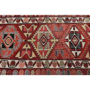 Alfombra Turca de Pasillo 2.9x9.8 pies (87x298 cm), Alfombra Vintage Sólida Roja Herki - Product Image 5