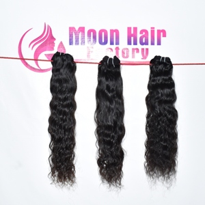 100% producto Original cutícula alineada aspecto natural crudo indio templo paquetes de cabello humano ondulado dibujado suave sedoso para la venta por Export - Product Image 2