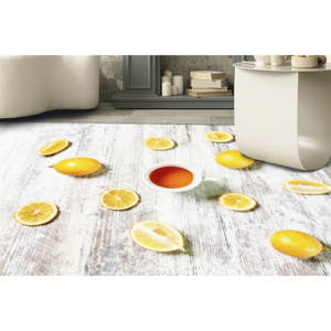 Lemon Pattern <b>Chenille</b> <b>Rug</b>: Modern Kitchen Door Mat - Product Image 4