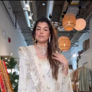 Nouveau costume de fête pour femmes Chinon avec haut de travail brodé et Sharara avec Dupatta Heavy Collection - Product Image 1