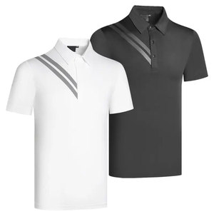 เสื้อกอล์ฟผู้ชายปี 2023 ขายส่ง บริการ OEM ทรงเข้ารูป แขนสั้น ผ้าฝ้าย/ใยไผ่ ถักทอ แห้งเร็ว ระบายอากาศดี สีพื้น - Product Image 1