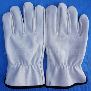 Gant de travail en cuir de sécurité grain de vache blanc pour les gants de conducteur d'entrepôt de l'industrie de la construction - Product Image 4