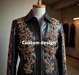 Veste en cuir de mode avec design personnalisé Fabricant fournisseur Veste en cuir de créateur de mode avec design personnalisé Usine - Product Image 3